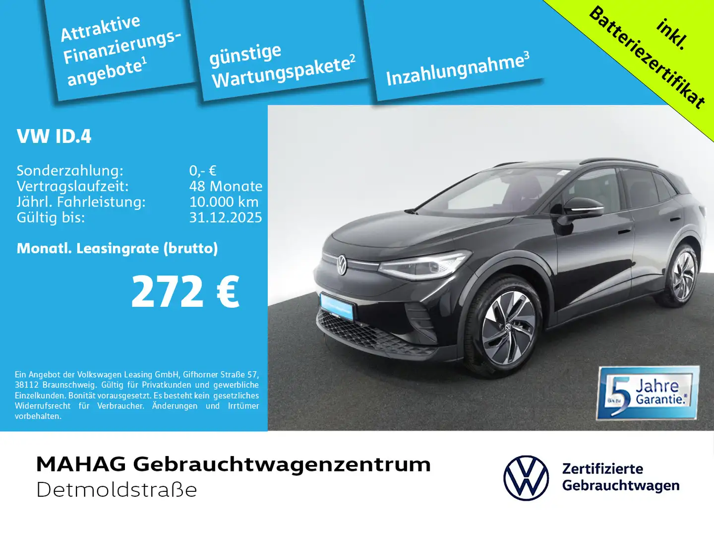 Volkswagen ID.4 Pure 125kW WärmePu NaviPro IQ.LIGHT ACC Schwarz - 1