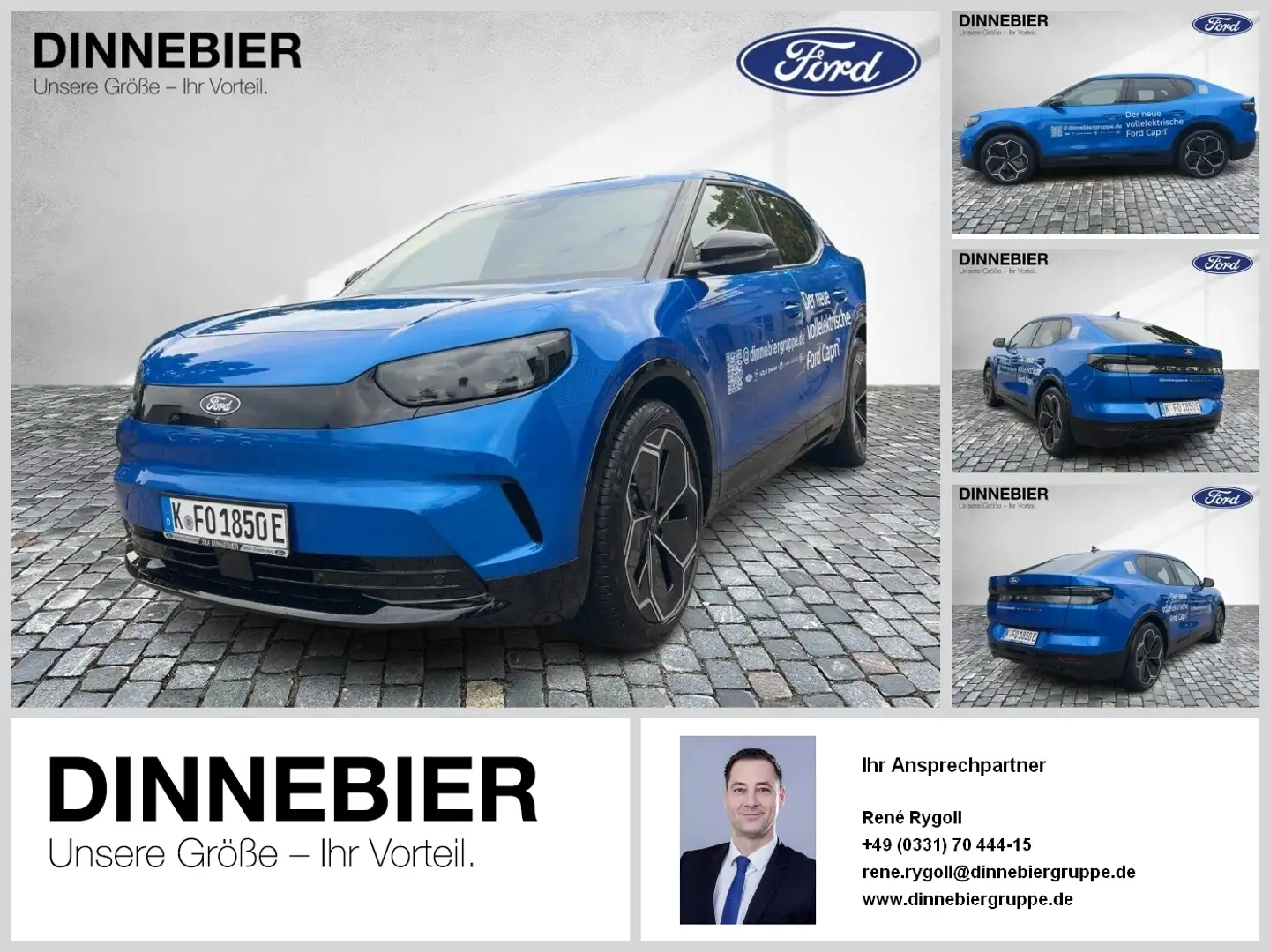 Ford Capri Premium Ext.Range 77kWh LED+360°+AHK Bleu - 1