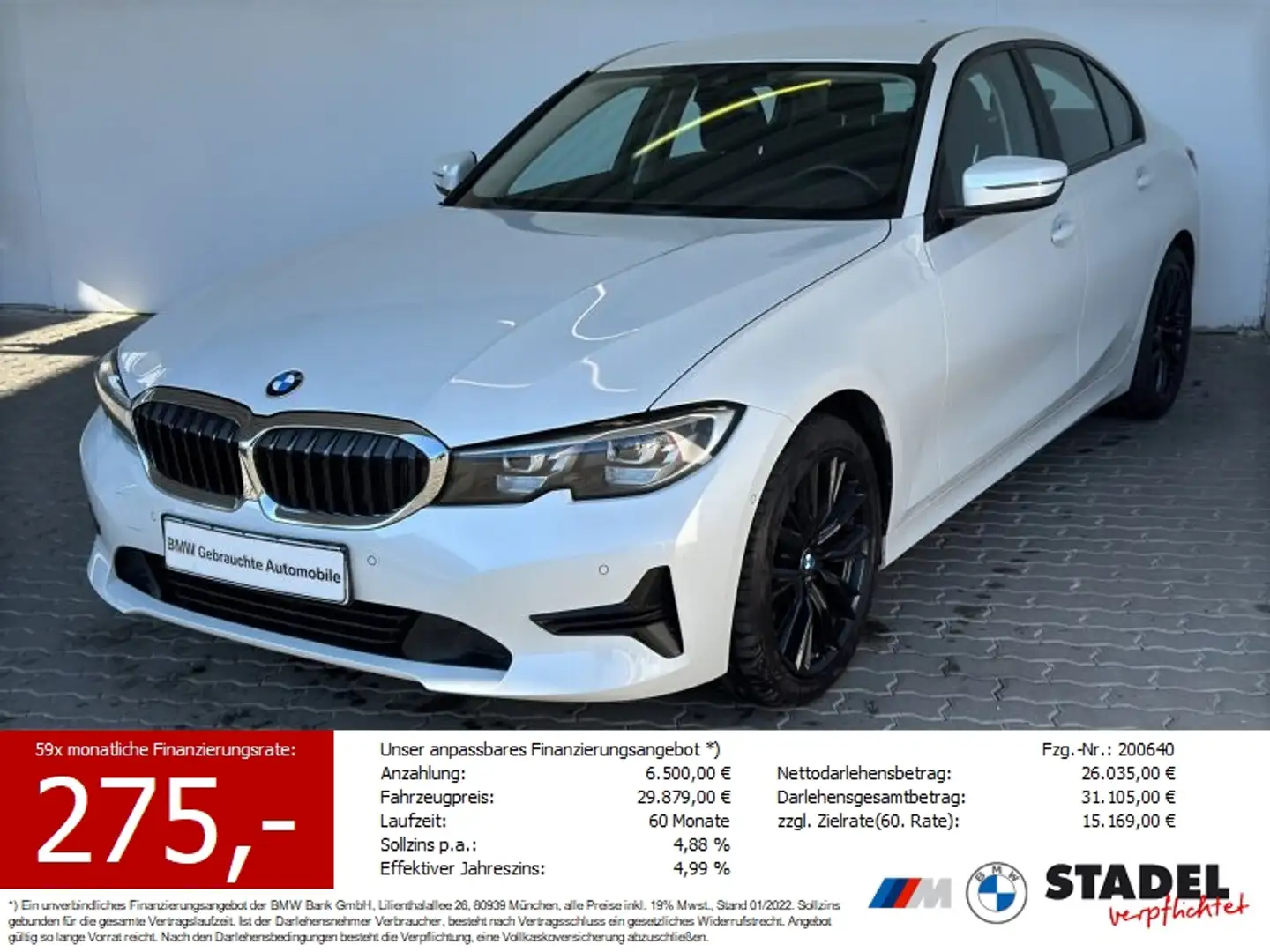 BMW 320 iA Lim. Advantage Navi.LED.DriveAs.RüKam.HiFi Weiß - 1