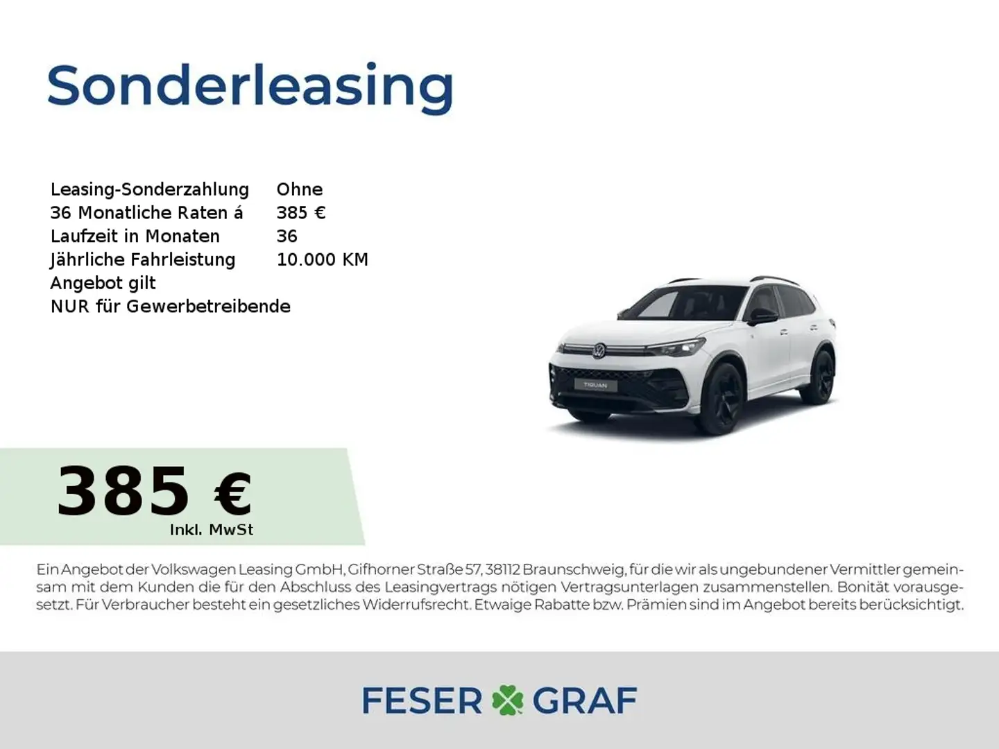 Volkswagen Tiguan R-Line 1,5 l eTSI 150 PS 7-Gang-DSG Weiß - 1