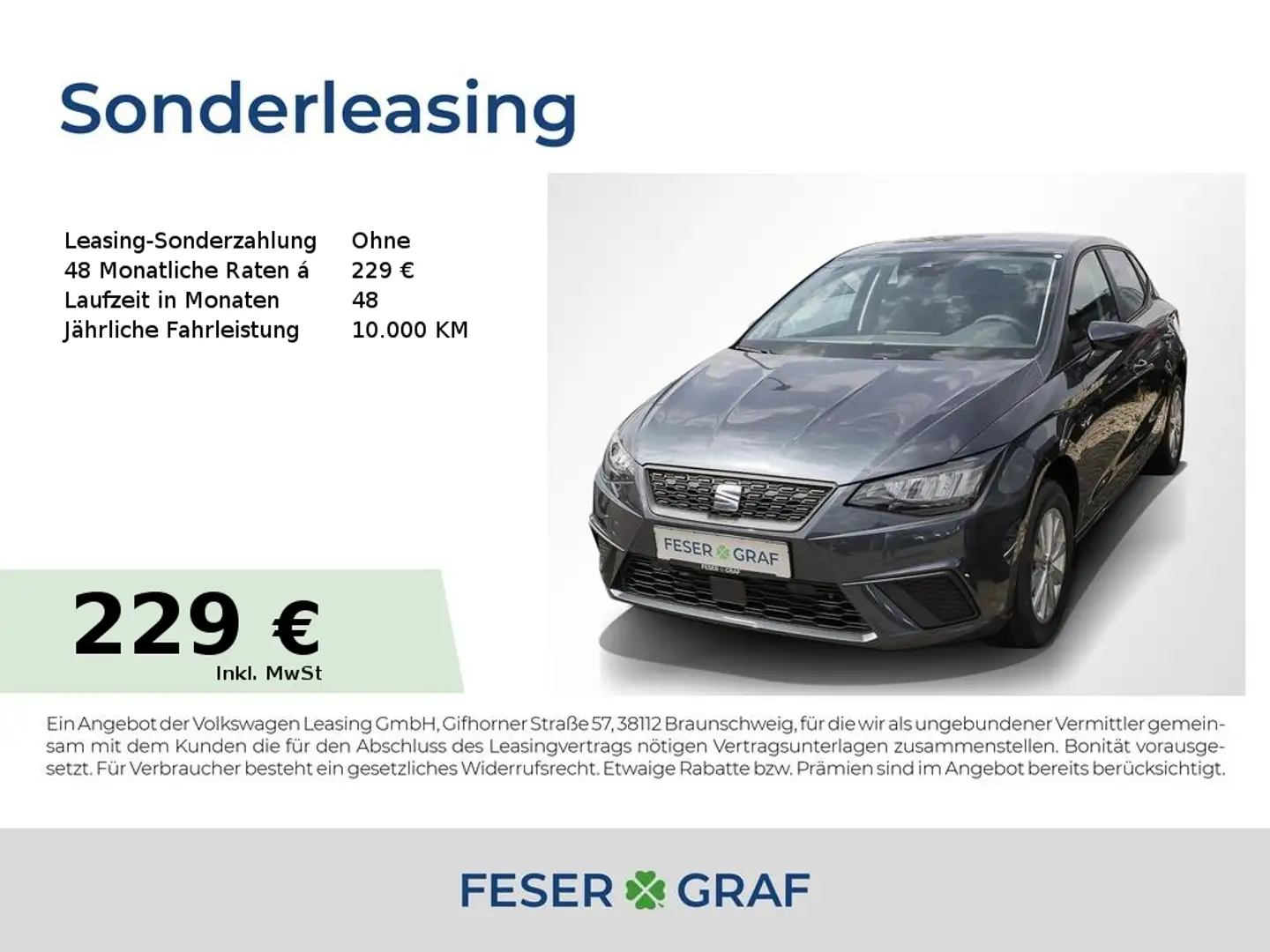 SEAT Ibiza 1.0 TSI Road Edition DSG Navi Sitzh. Grau - 1