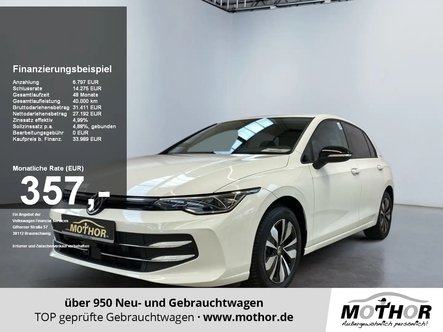 Volkswagen Golf Goal VIII 2.0 TDI DSG ACC MATRIX KAM Navi Weiß - 1