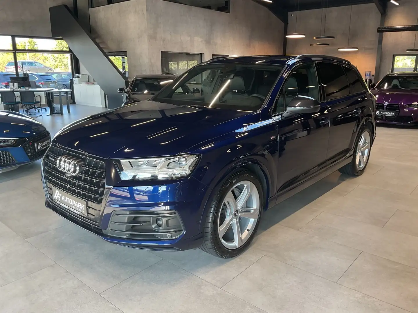 Audi Q7 50TDI qu 2x S line AHK HuD Luftf. 7-Sitze 21" Blau - 1