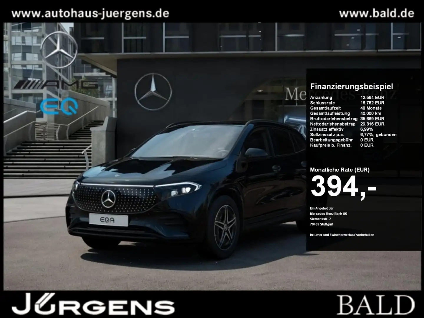 Mercedes-Benz EQA 350 4M AMG-Sport/LED/Pano/AHK/Night/Winter Nero - 1