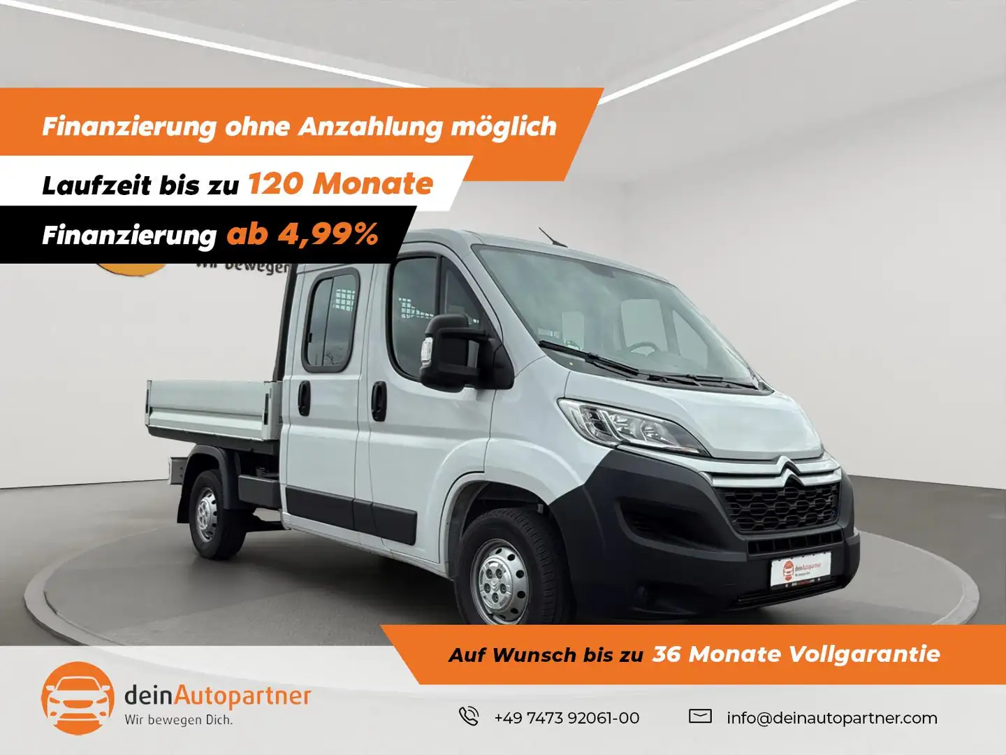 Citroen Jumper Pritsche 2.2 BlueHDi DoKa 7-Sitzer/Klima/AHK/DAB/T Weiß - 1