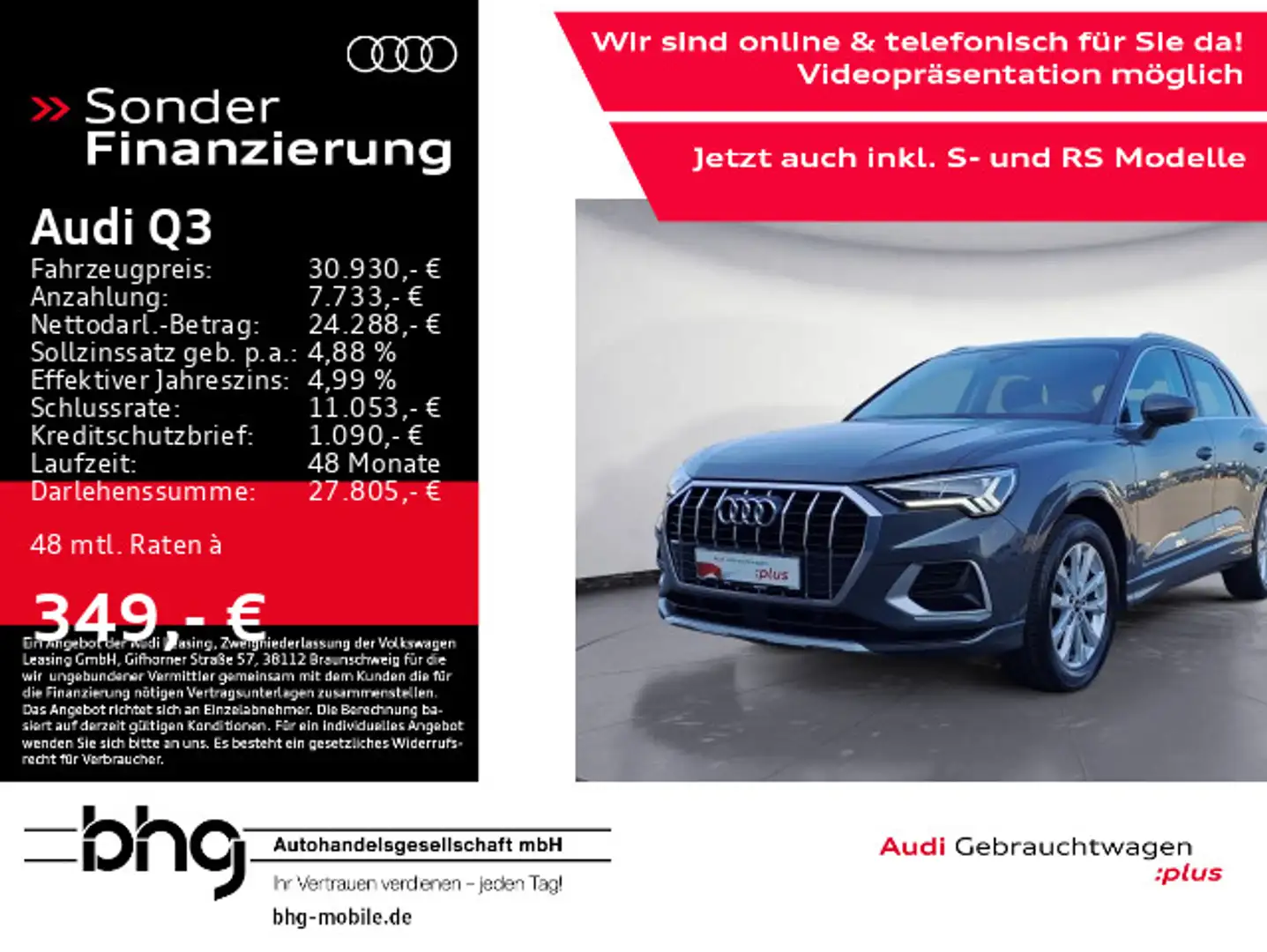 Audi Q3 35 TFSI S-tronic ACC DriveSelect Virtual Navi Grau - 1