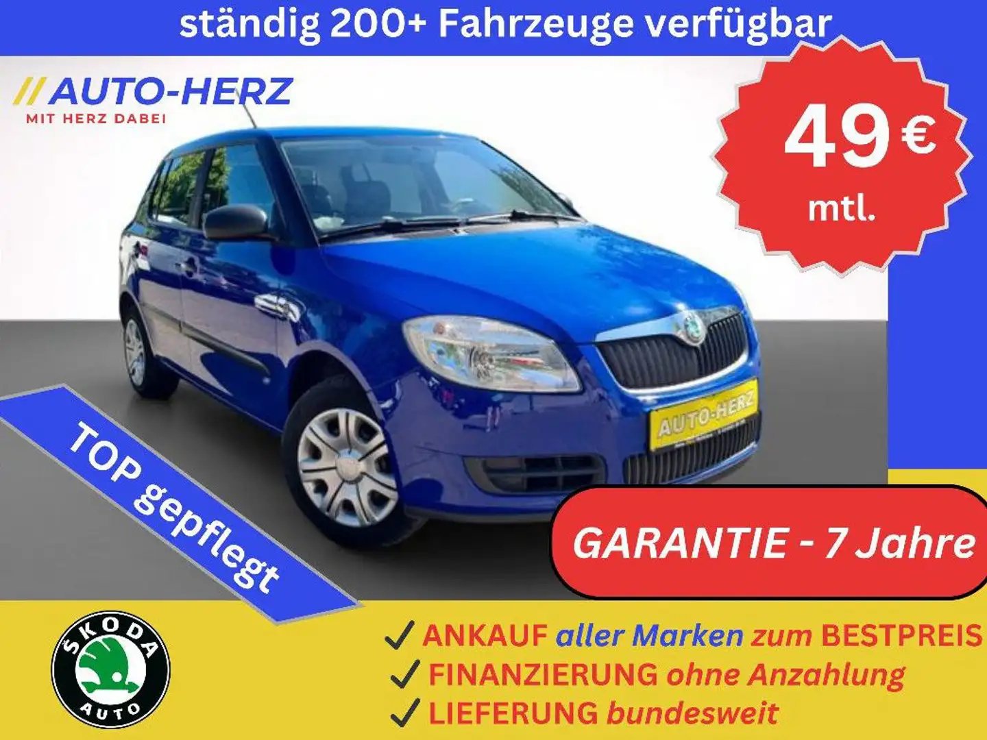 Skoda Fabia Classic *Klima+PDC+Navi* Bleu - 1
