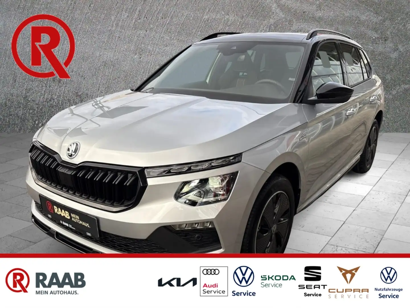 Skoda Kamiq Monte Carlo 1.5 TSI Panorama AHK-klappbar PDCv+h S Silber - 1