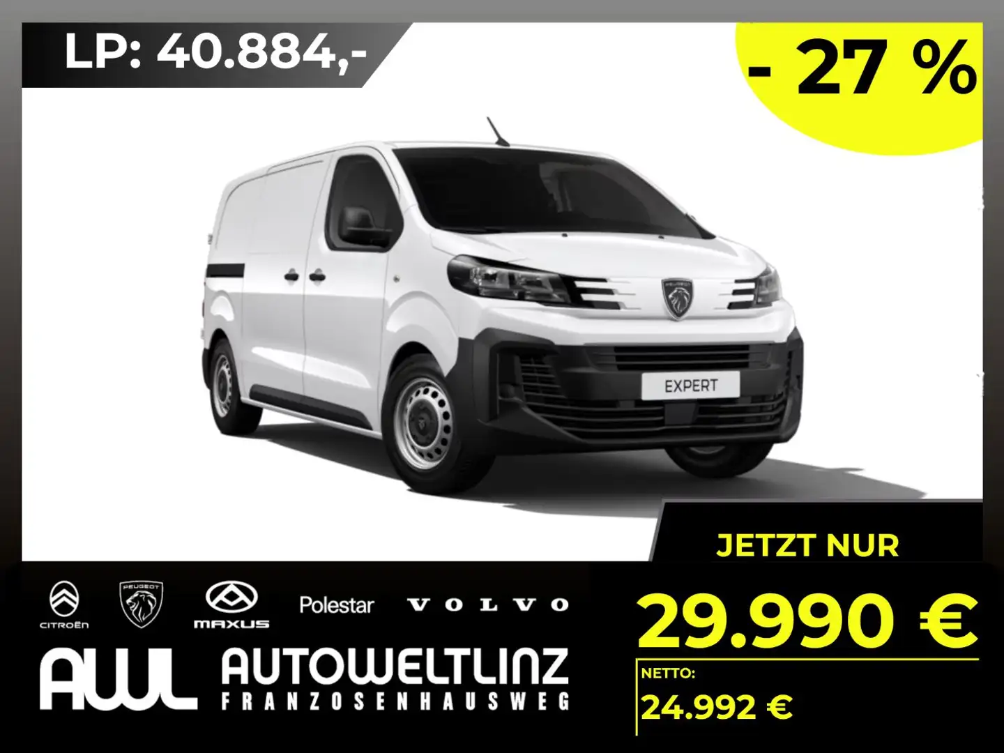 Peugeot Expert Kasten L2 BlueHDi 150 Netto: 24.992,- Weiß - 1