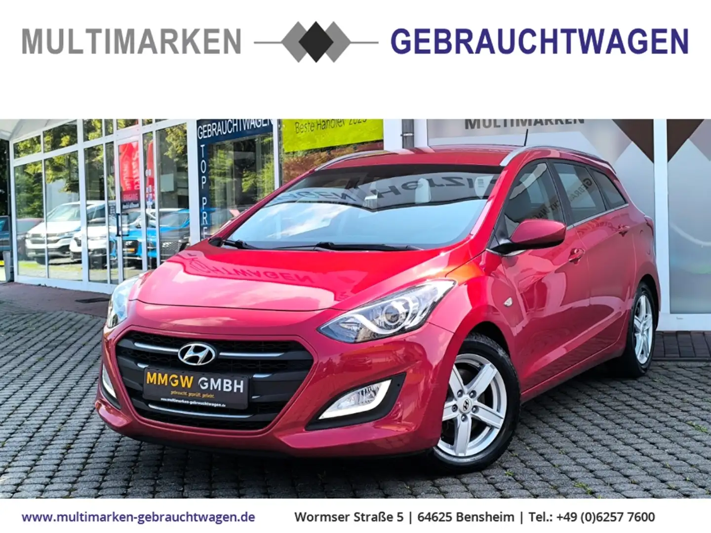 Hyundai i30 cw blue Trend 1.6 GDI AHK/SHZ/LenkradHZ/Temp./Berg Rot - 1