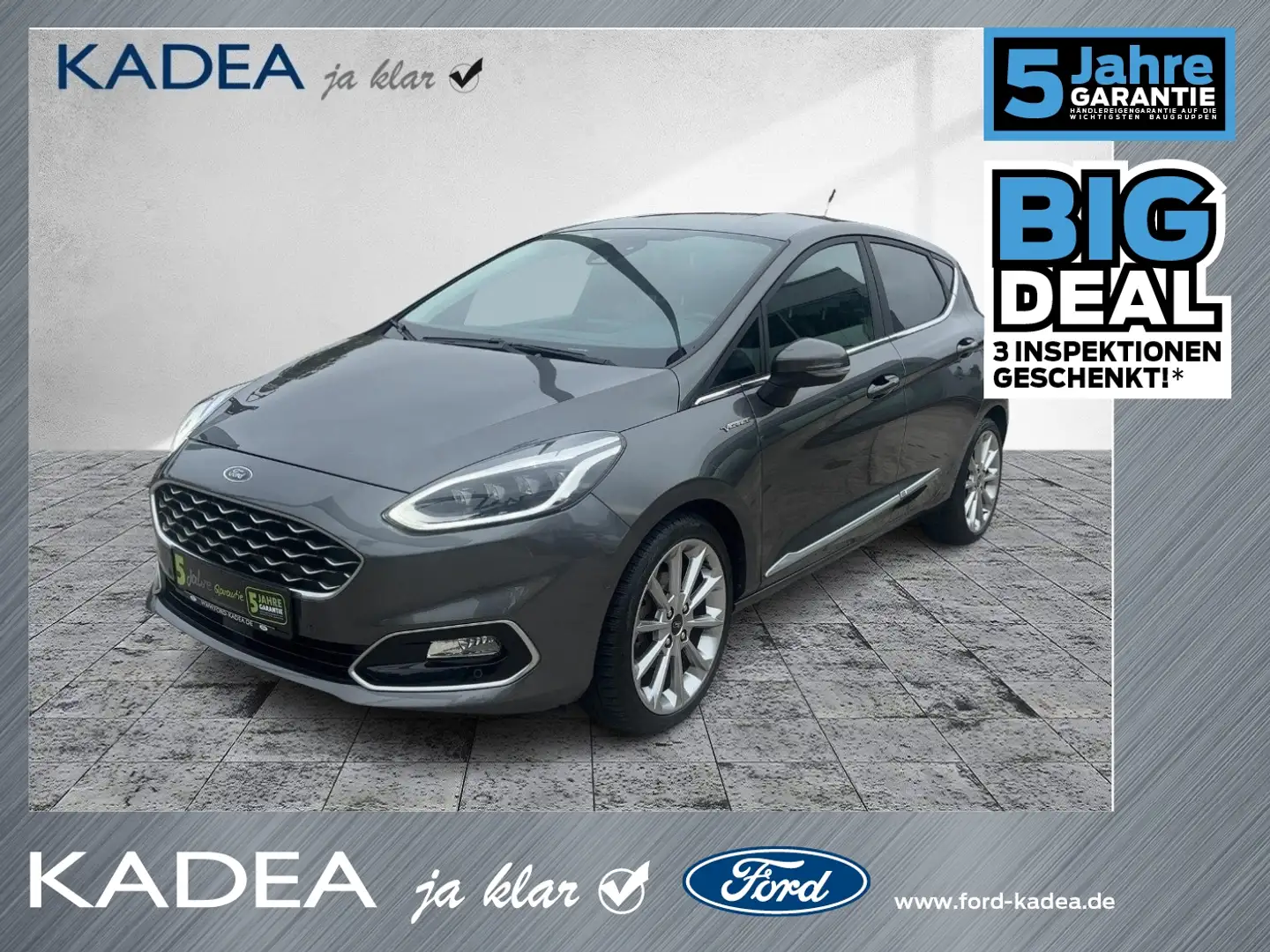 Ford Fiesta 1.0 EcoBoost Vignale ACC+LED+Navi+SHZ+LM Gris - 1