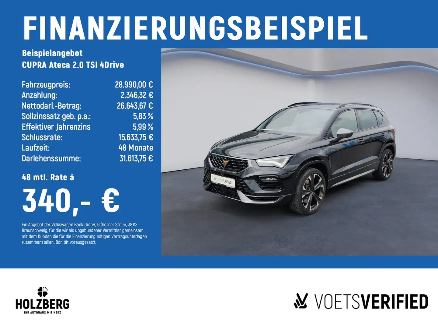 CUPRA Ateca 2.0 TSI 4Drive SHZ+NAVI+LED Schwarz - 2
