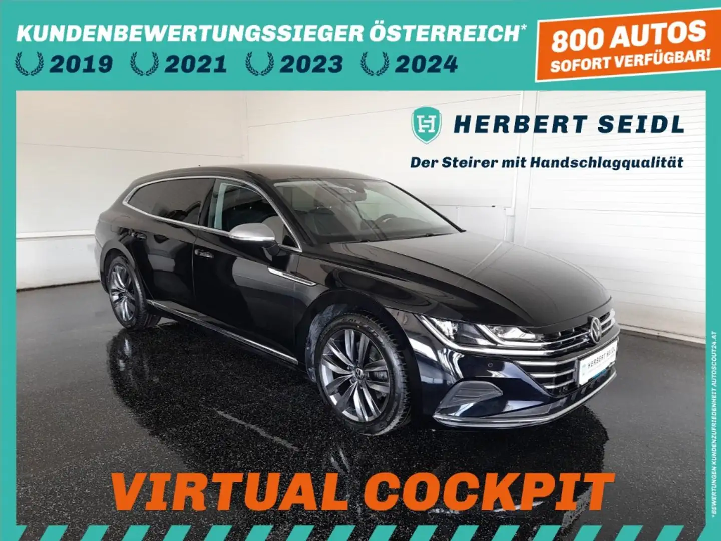 Volkswagen Arteon SB ELEGANCE 2,0 TDI DSG *VOLL-LED MIT FLA & DYN BLINKER / VIRTUELL / NAVI / ACC / KAMERA / E-KLAPPE / KEYLESS* Schwarz - 1