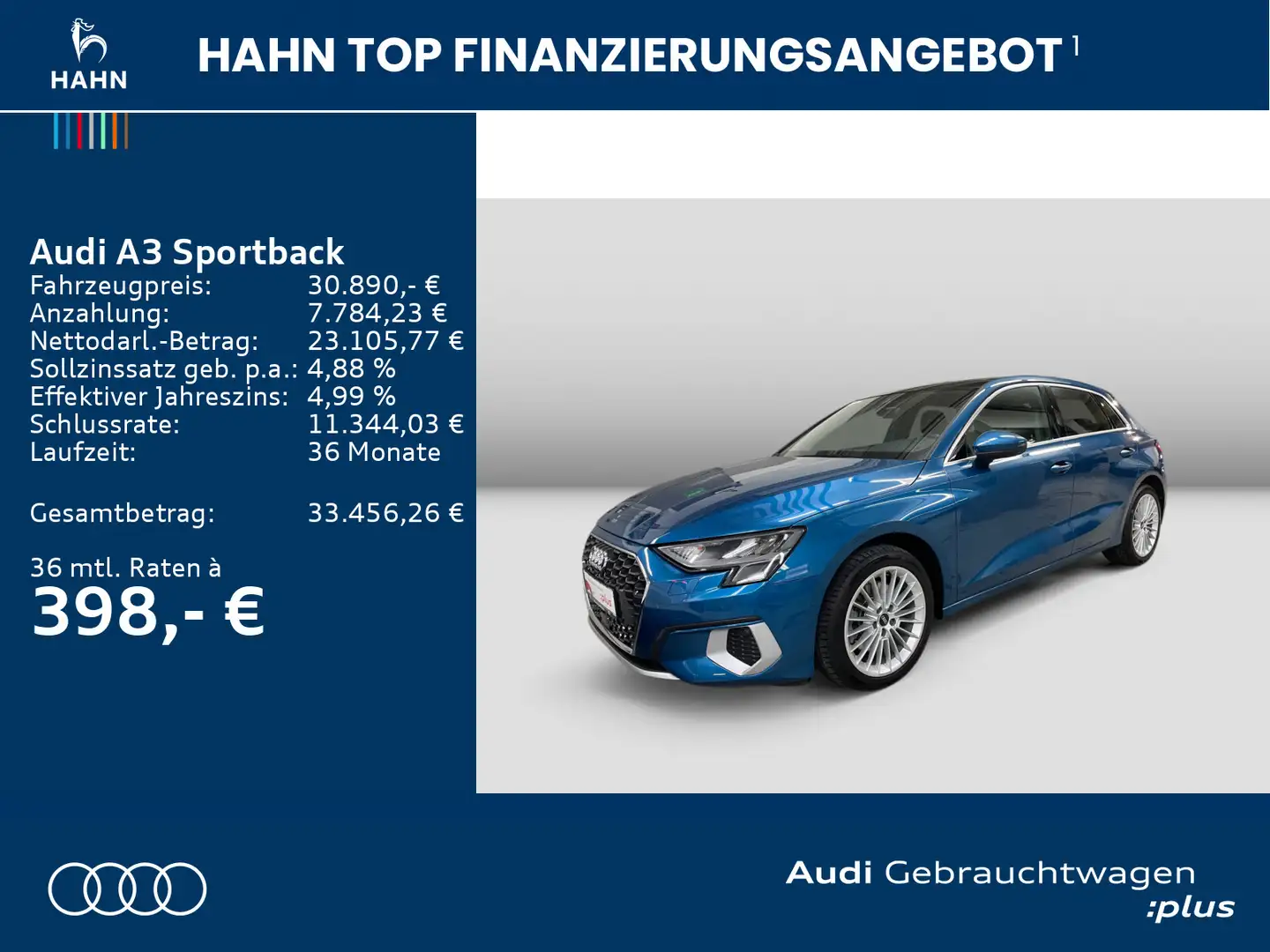 Audi A3 40TDI quattro S-tronic Navi Pano Blau - 2