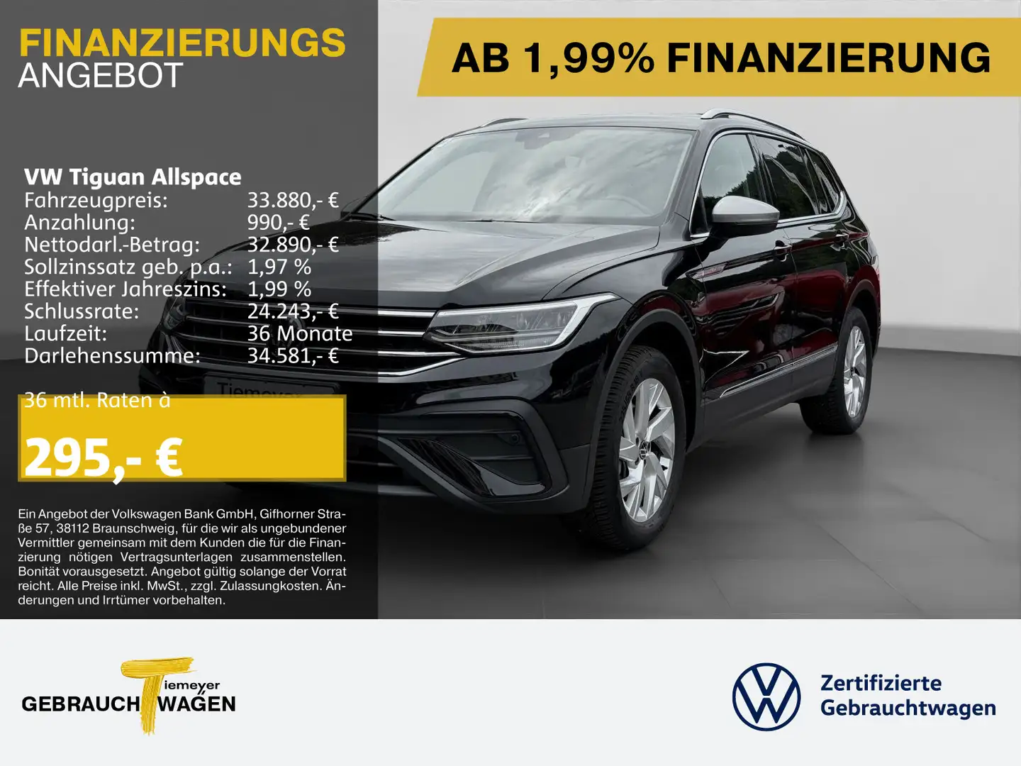 Volkswagen Tiguan Allspace 1.5 TSI DSG LIFE 7-SITZE AHK LED Schwarz - 1