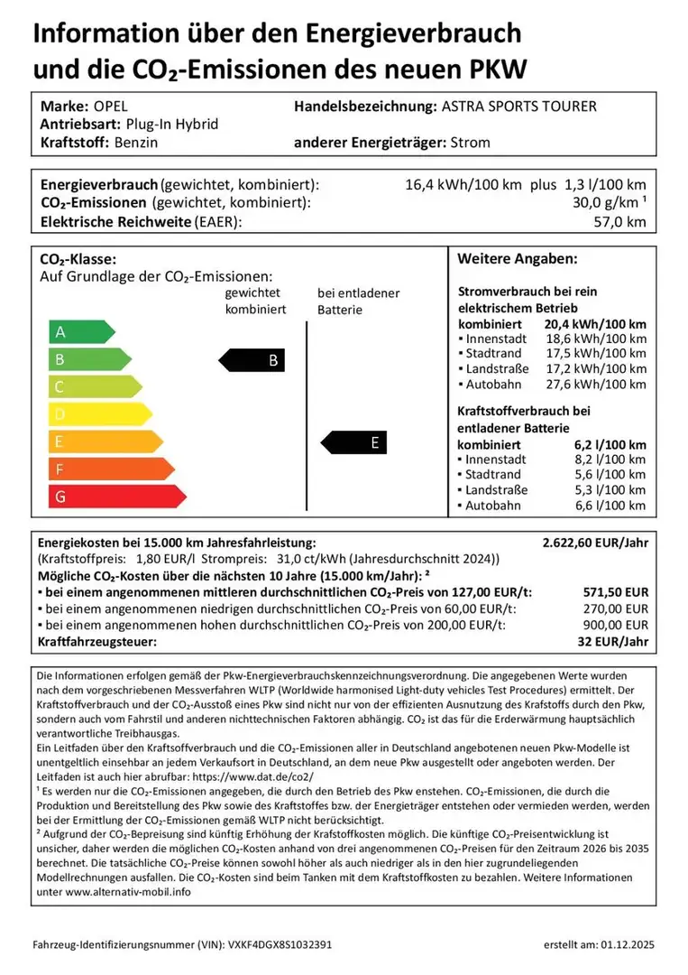 Opel Astra Sports Tourer 1.6PHEV AT8 GS AHK Navi Pano Blau - 2