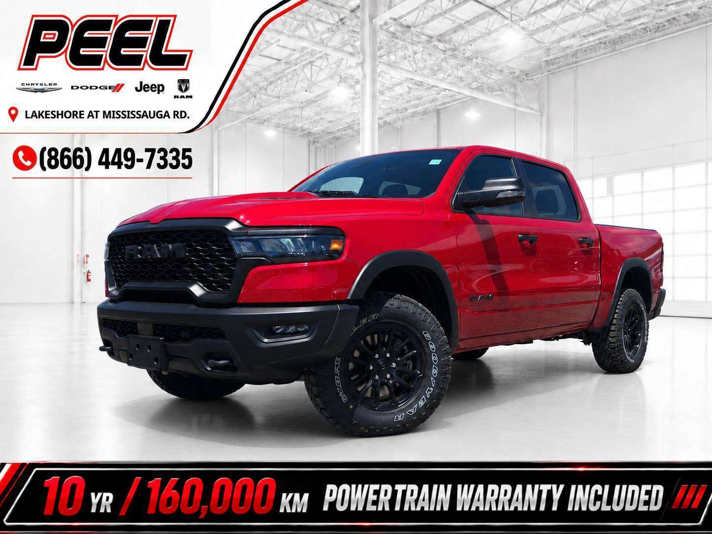 Red 2026 RAM 1500 Pickup Truck Four-Wheel Drive 8-Speed Automatic