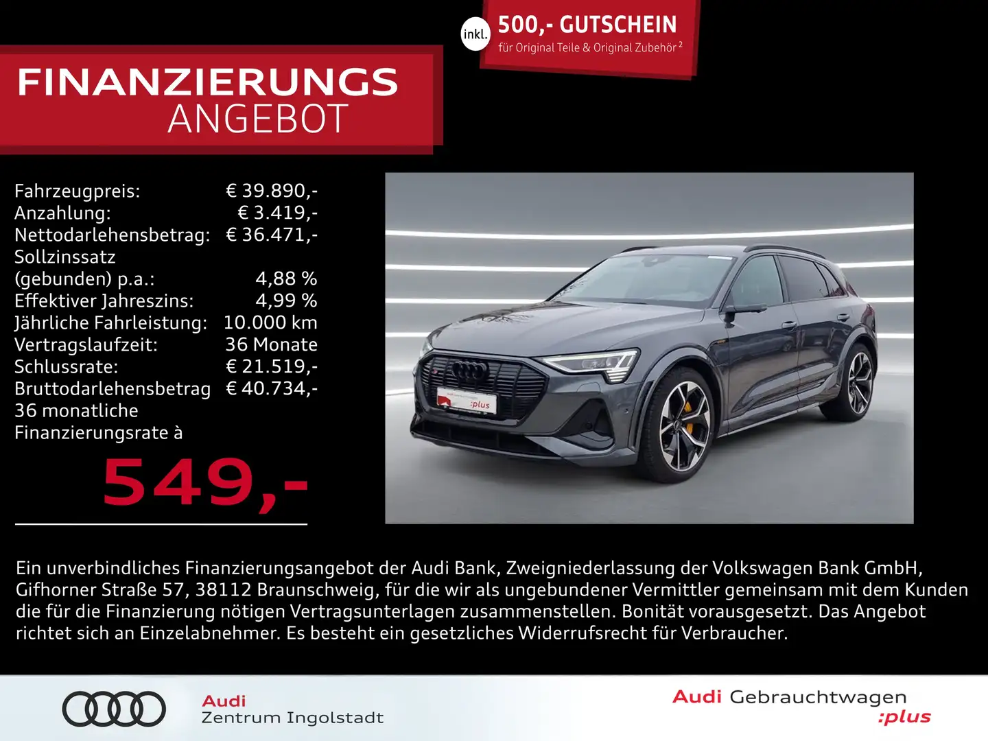 Audi e-tron S MATRIX HuD B&O 21" Kameras Optik-schw.+ Gris - 1