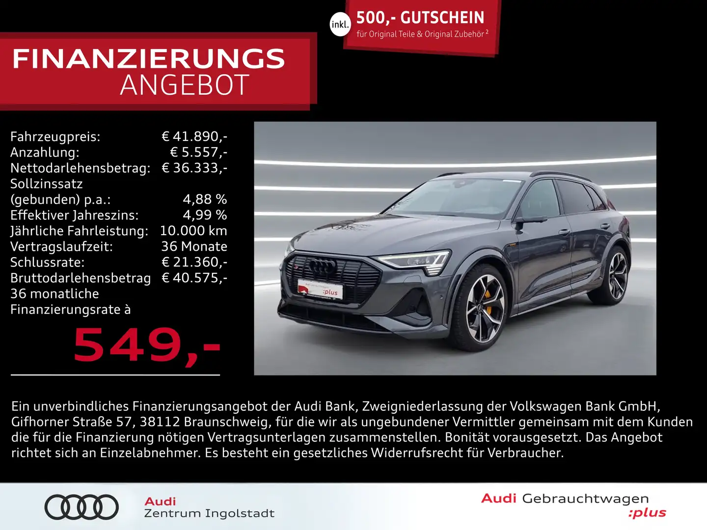 Audi e-tron S MATRIX HuD B&O 21" Kameras Optik-schw.+ Gris - 1