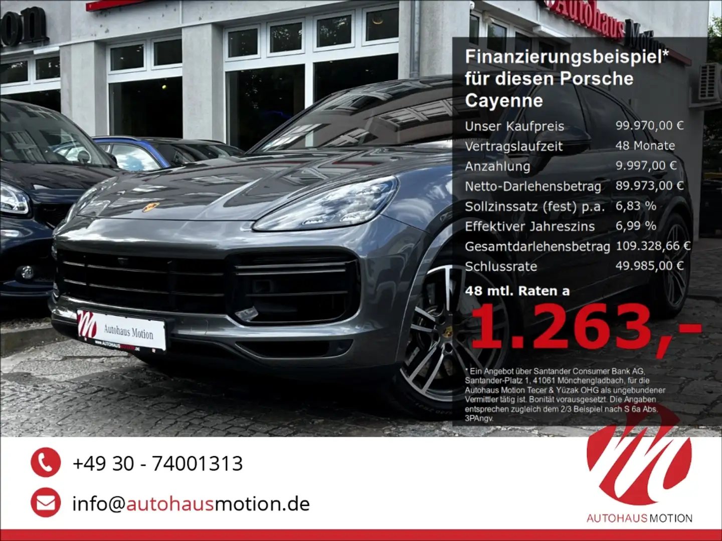 Porsche Cayenne Coupe Turbo CHRONO MATRIX PANO 360° BUR-HIGH-END Grau - 1