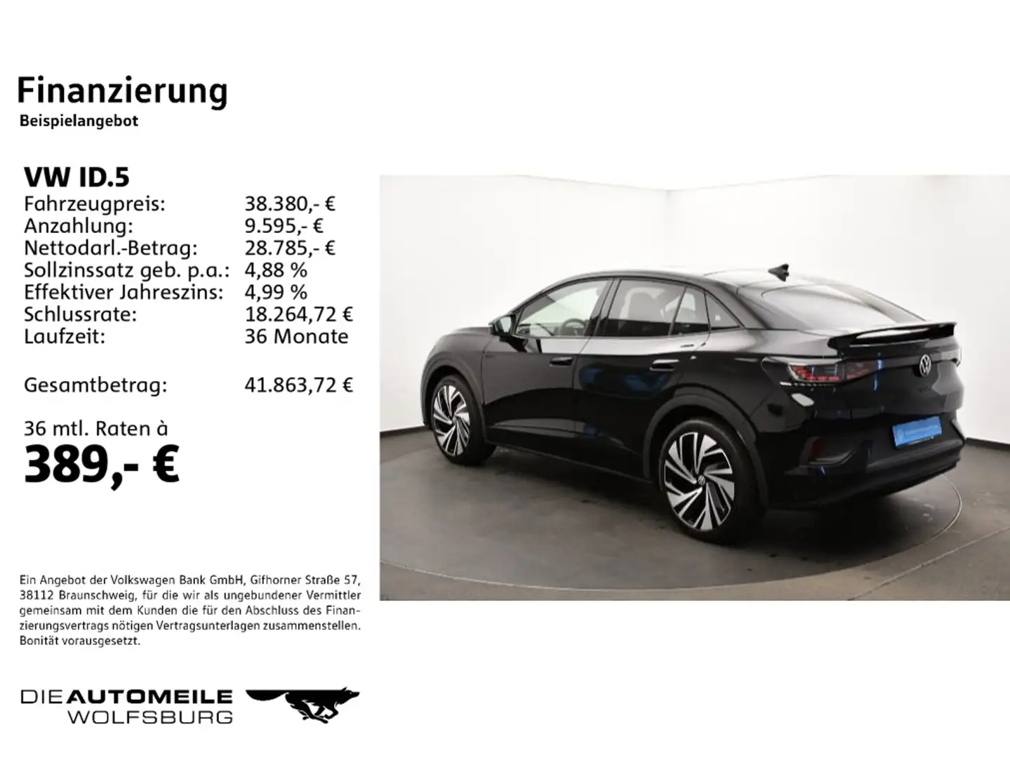 Volkswagen ID.5 GTX 4Motion Kamera/AHK/Pano/DCC/ACC Schwarz - 2