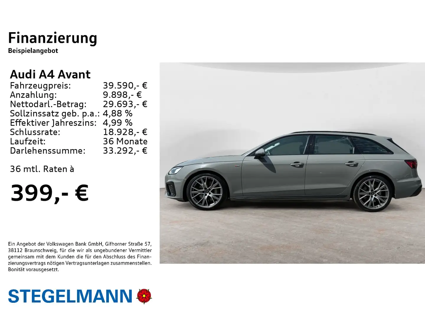 Audi A4 50 TDI qu. Tiptr. S-Line *AHK*Pano*LED* Grau - 2