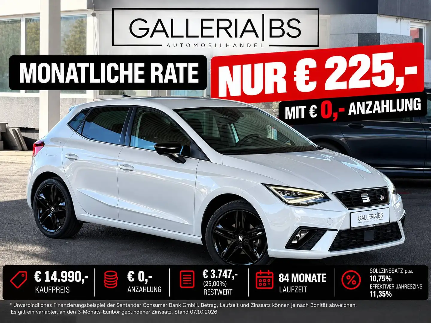 SEAT Ibiza FR *VOLL LED*CARPLAY*ALCANTARA SITZE*8-FACH BEREIFT* Weiß - 1