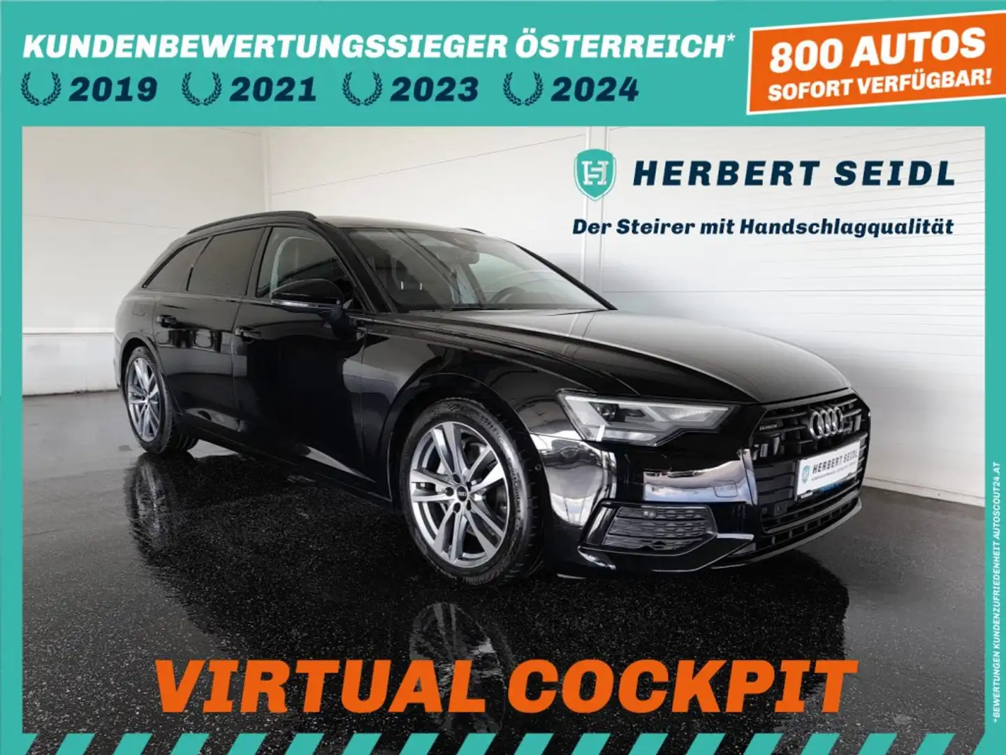 Audi QUATTRO A6 Avant DESIGN 50 TDI Quattro S-tr *VOLL-LED / NAVI / VIRTUELL / HEAD-UP / E-SITZE + MEMORY / LEDER* Schwarz - 1