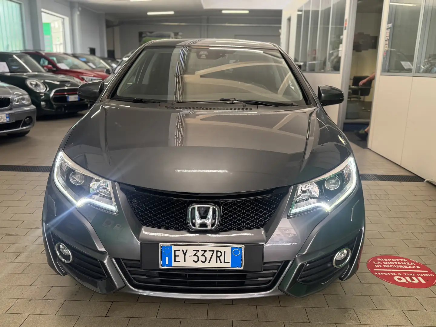 Honda Civic 5p 1.4 i-vtec Elegance GPL 1 PROPRIETARIO Grigio - 2