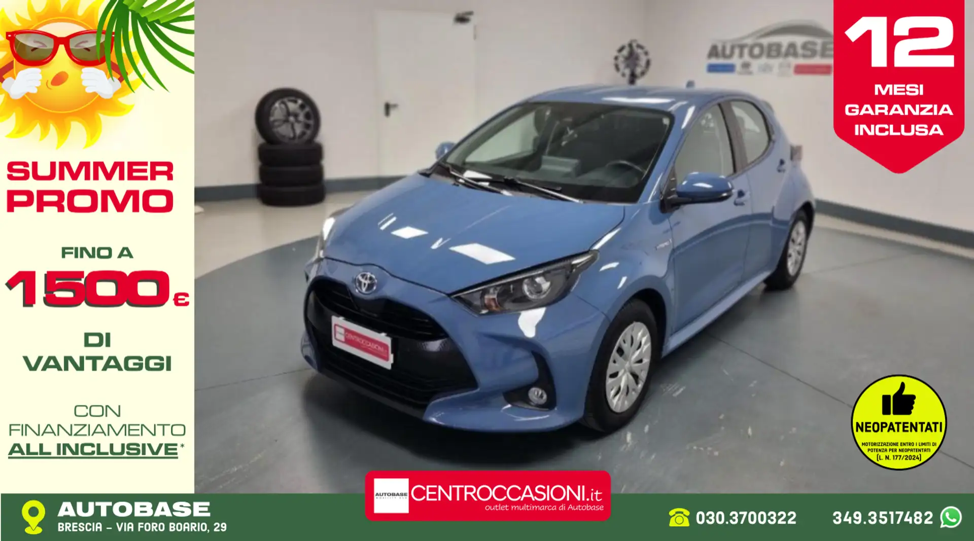 Toyota Yaris 1.5h Active Blu/Azzurro - 1