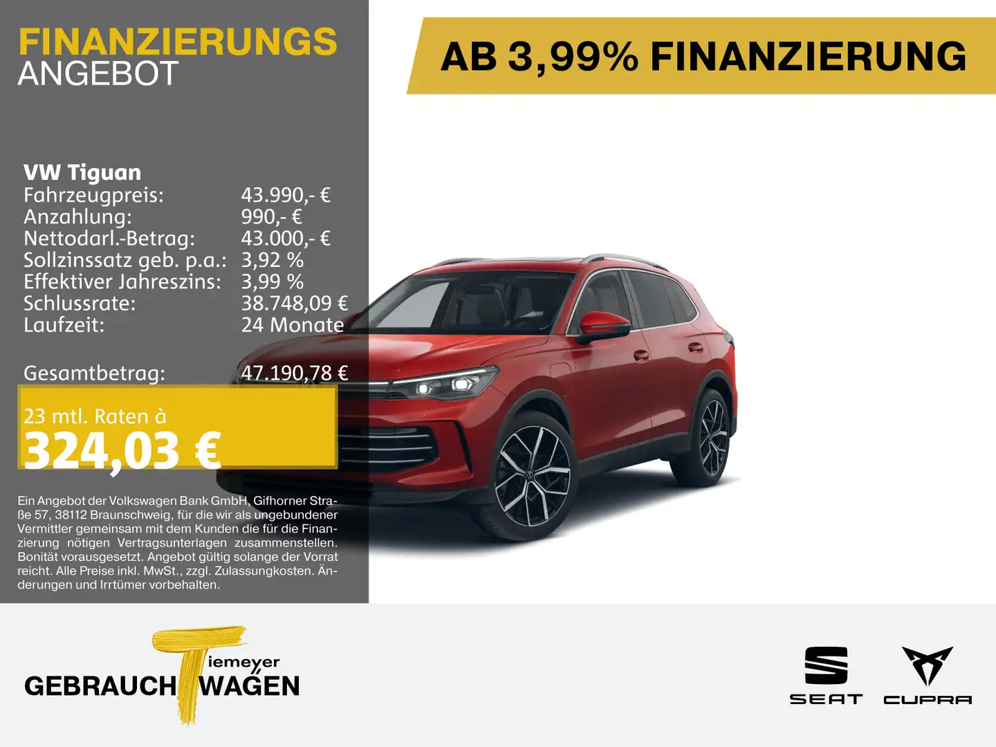 Volkswagen Tiguan 1.5 TSI eHybrid ELEGANCE LM20 PANO AHK MA Rot - 1