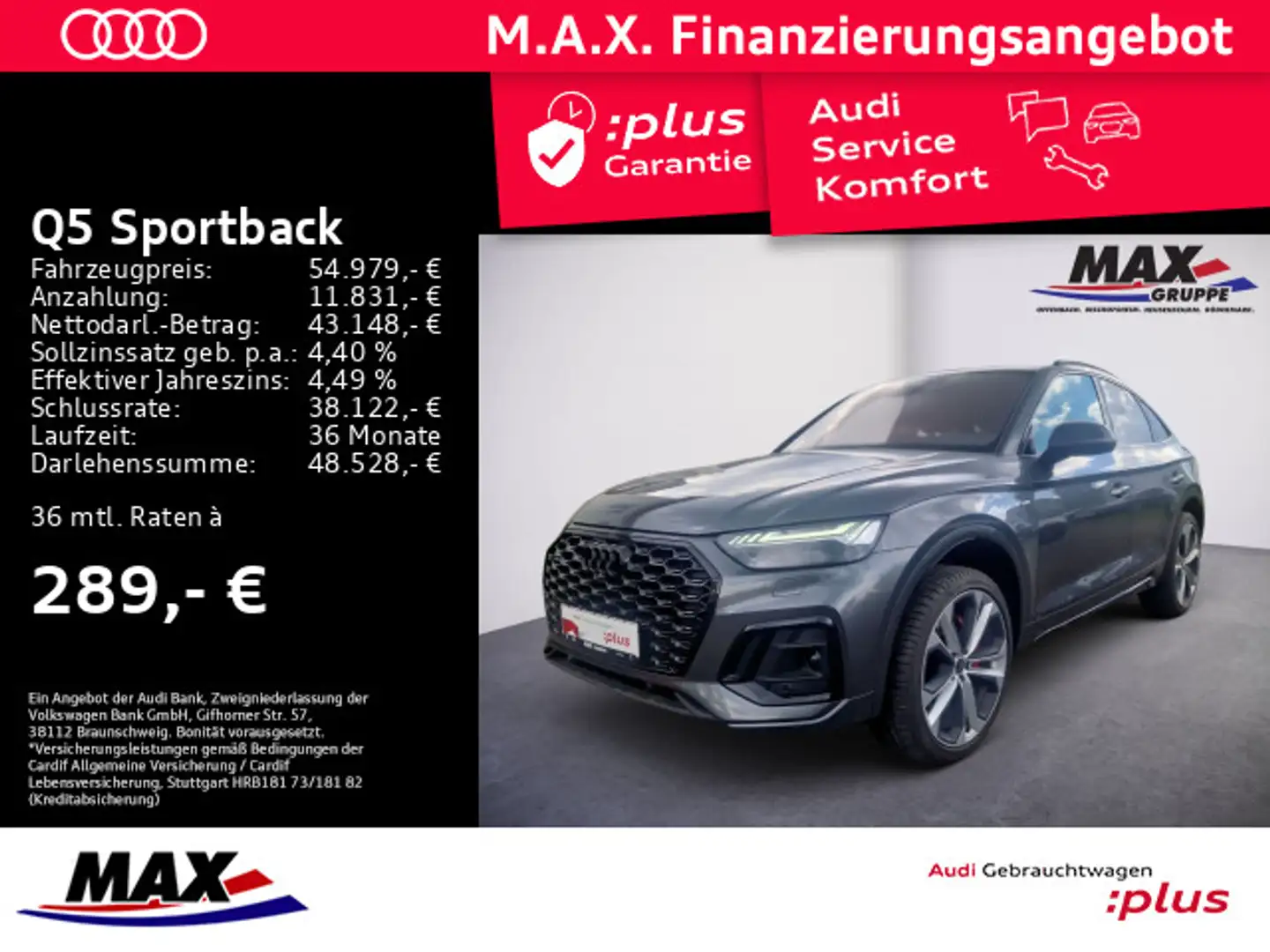 Audi Q5 55 TFSIe S-LINE QUA LED+KAM+AHK+B&O Grau - 1