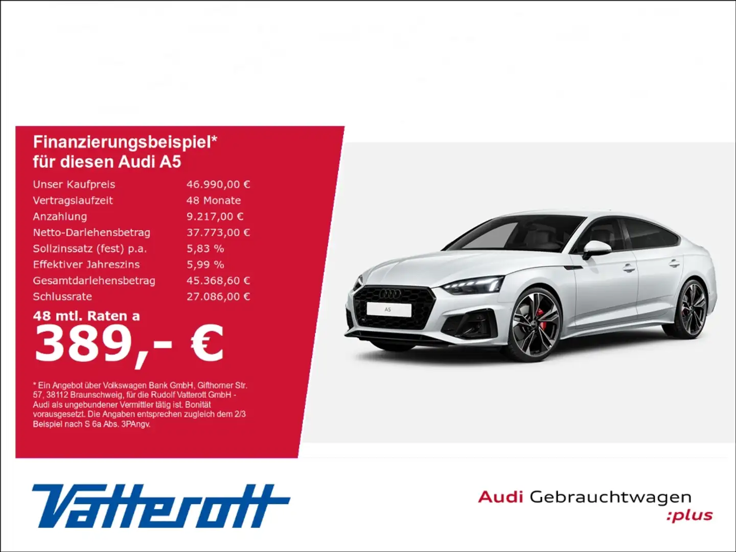 Audi A5 Sportback 40 TDI S line competition edition AHK Weiß - 1