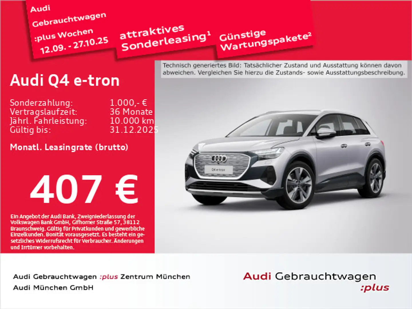 Audi Q4 e-tron 45 advanced HuD/20"Zoll/Matrix/Navi+ Silber - 1