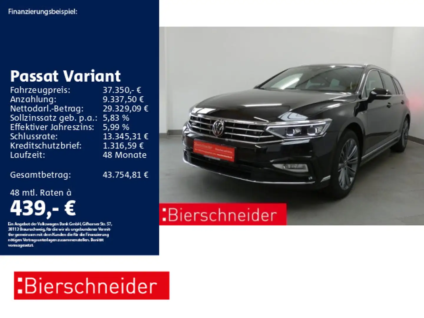 Volkswagen Passat Variant 2.0 TDI DSG R-Line AHK PANO STHZ Noir - 1