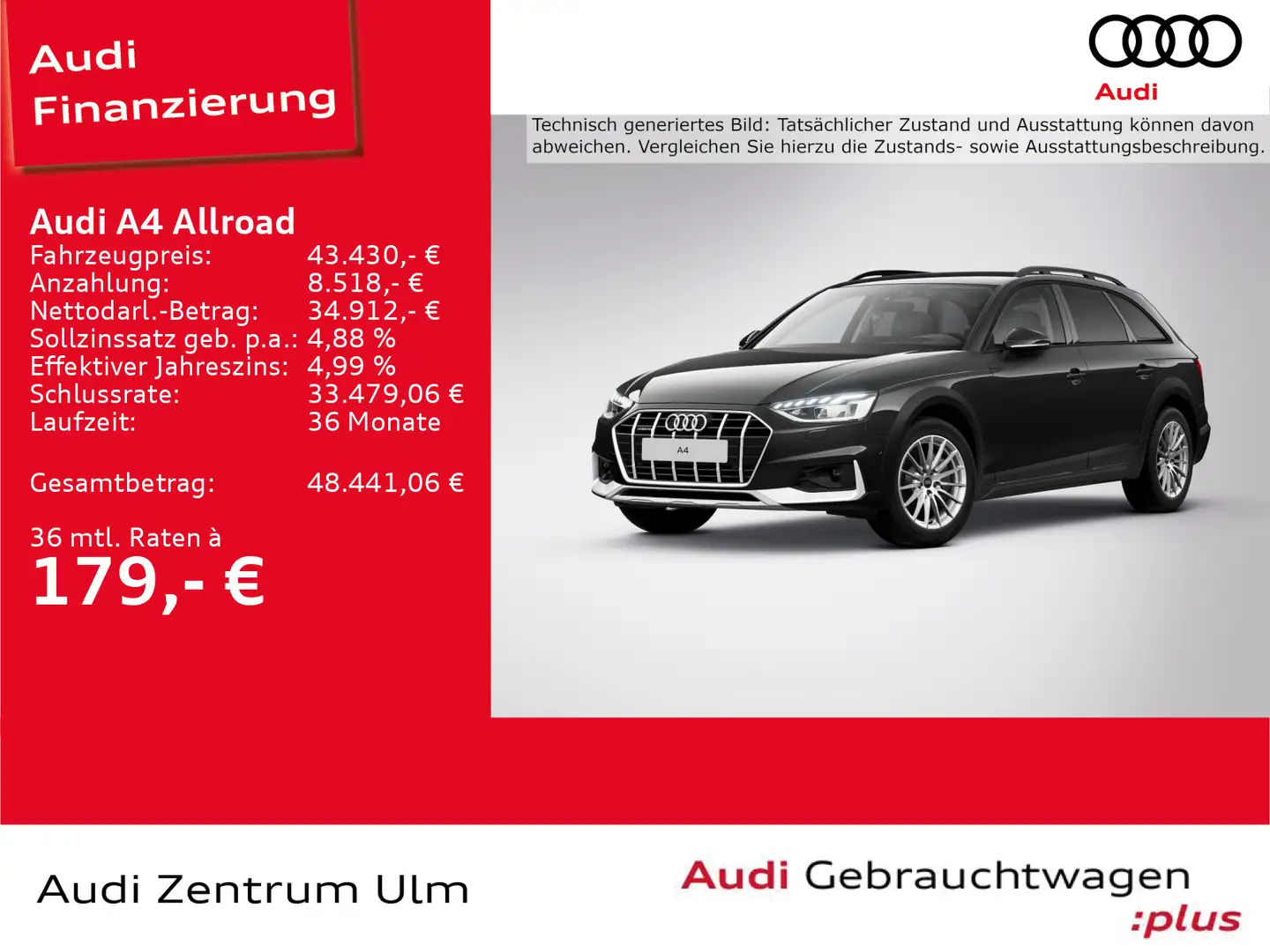 Audi A4 allroad A4 allroad 40 TDI qu AHK-VORB. HuD LED NAVI STHZ Schwarz - 1