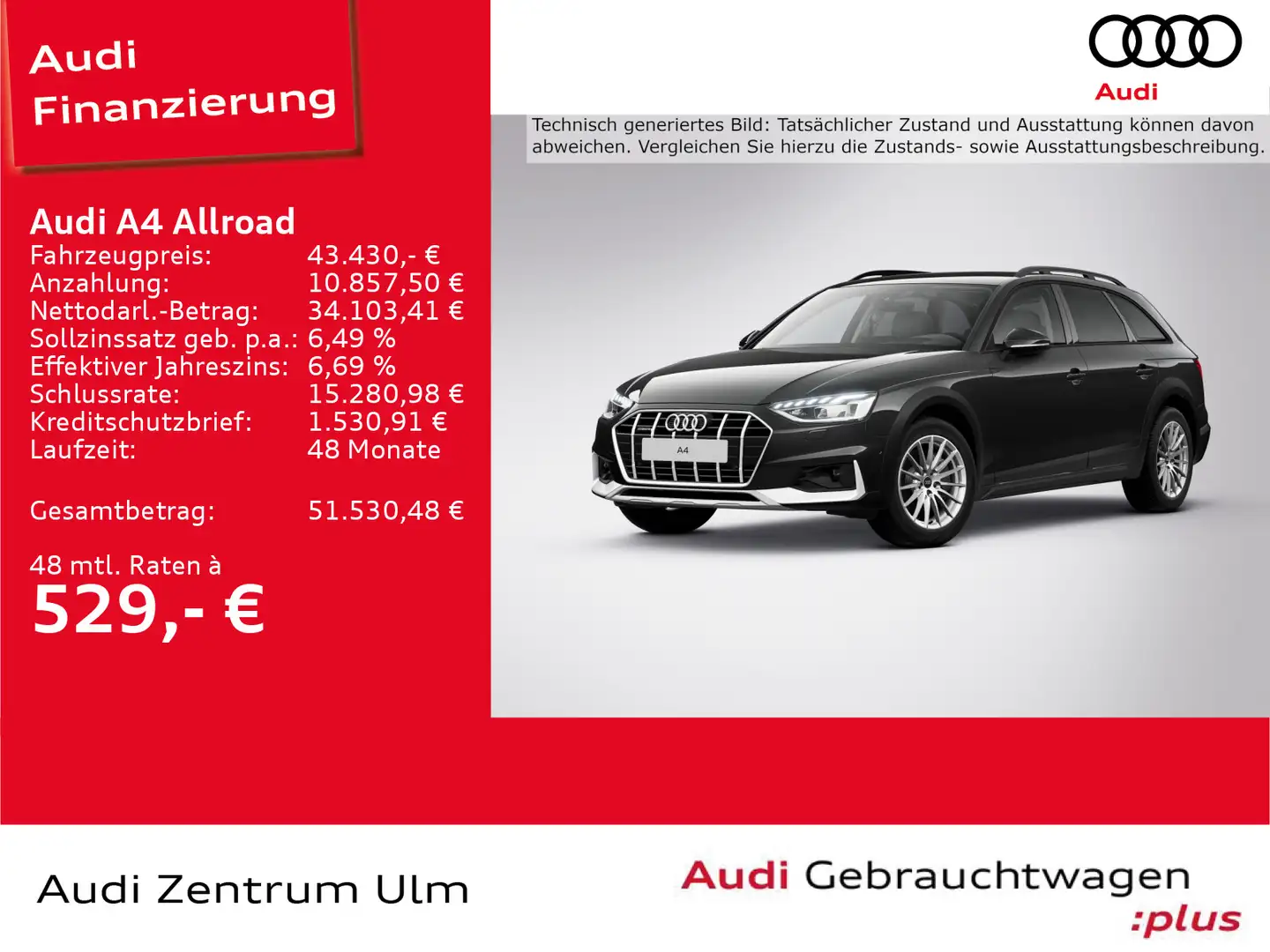 Audi A4 allroad A4 allroad 40 TDI qu AHK-VORB. HuD LED NAVI STHZ Schwarz - 1