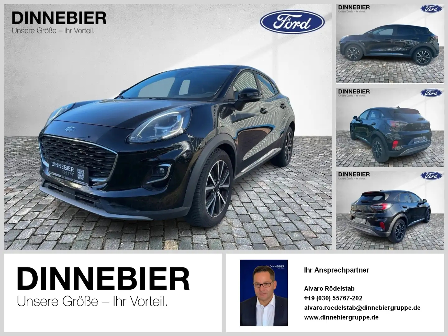 Ford Puma Titanium 1.0 EB Mild Hybrid |LED*NAVI*RFK| Zwart - 1