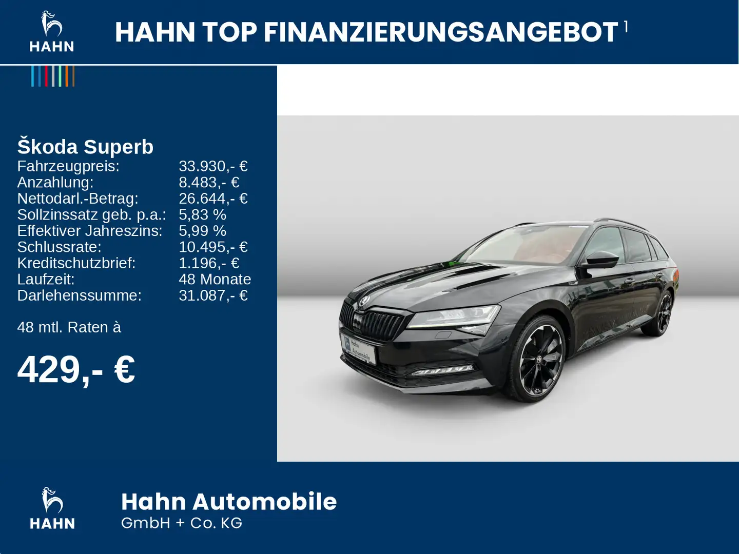 Skoda Superb Combi 2.0TDI DSG 4X4 Sportline Pano Stand Schwarz - 2