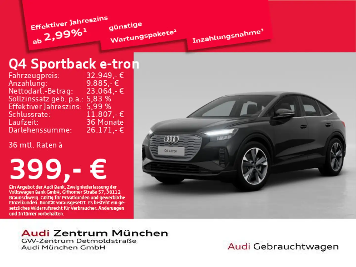 Audi Q4 e-tron 40 Pano/Virtual/Kamera/Navi+ Schwarz - 1