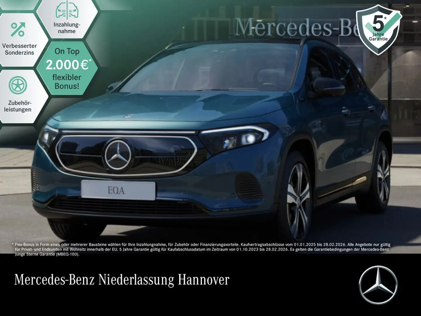 Mercedes-Benz EQA 250 ELECTRICART+NIGHT+PLUS-PAKET+PANO+360+HUD Blau - 1