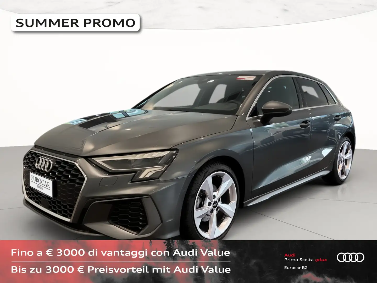 Audi A3 sportback 35 2.0 tdi s line edition s-tronic Grijs - 1