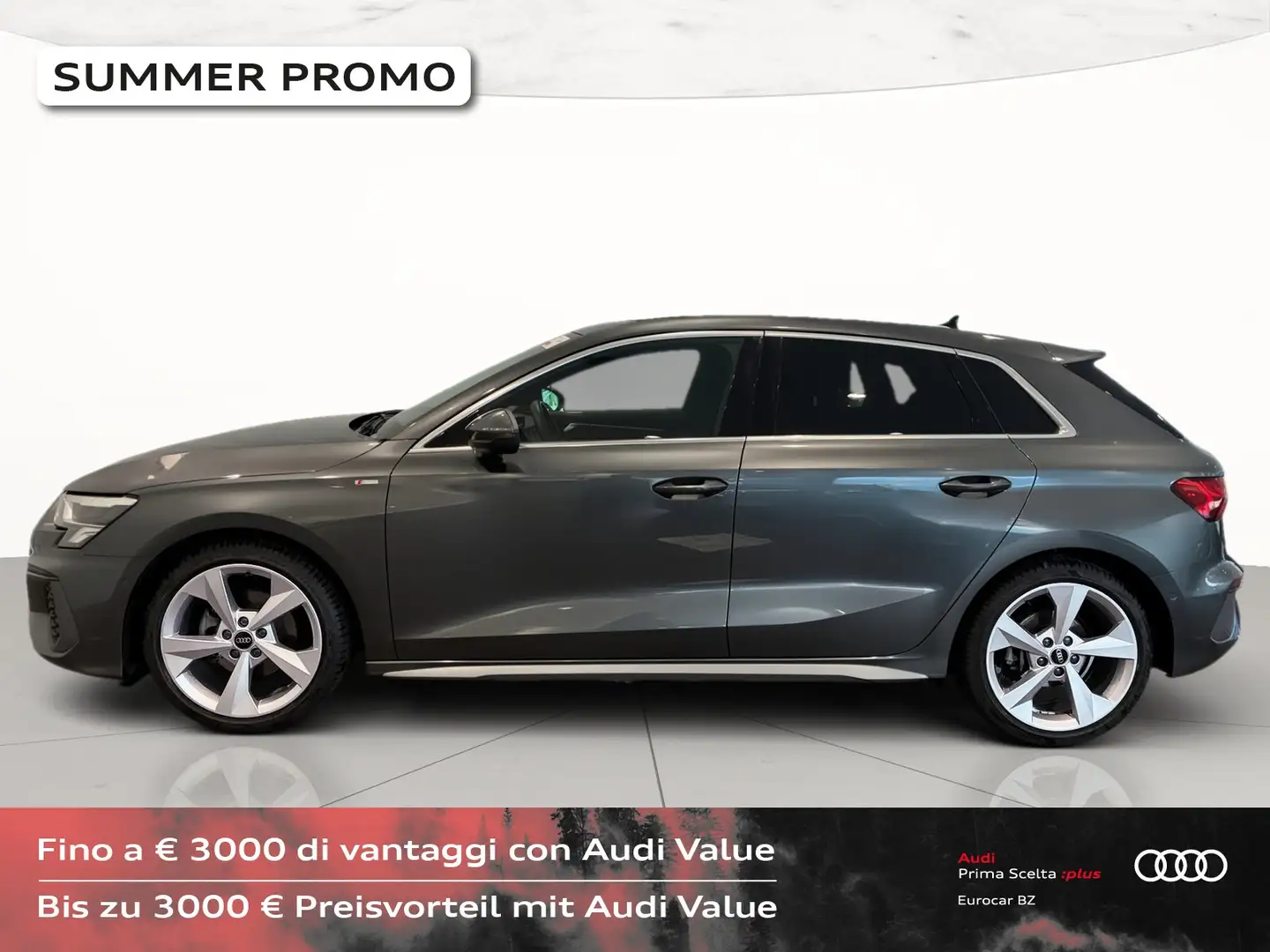 Audi A3 sportback 35 2.0 tdi s line edition s-tronic Grijs - 2