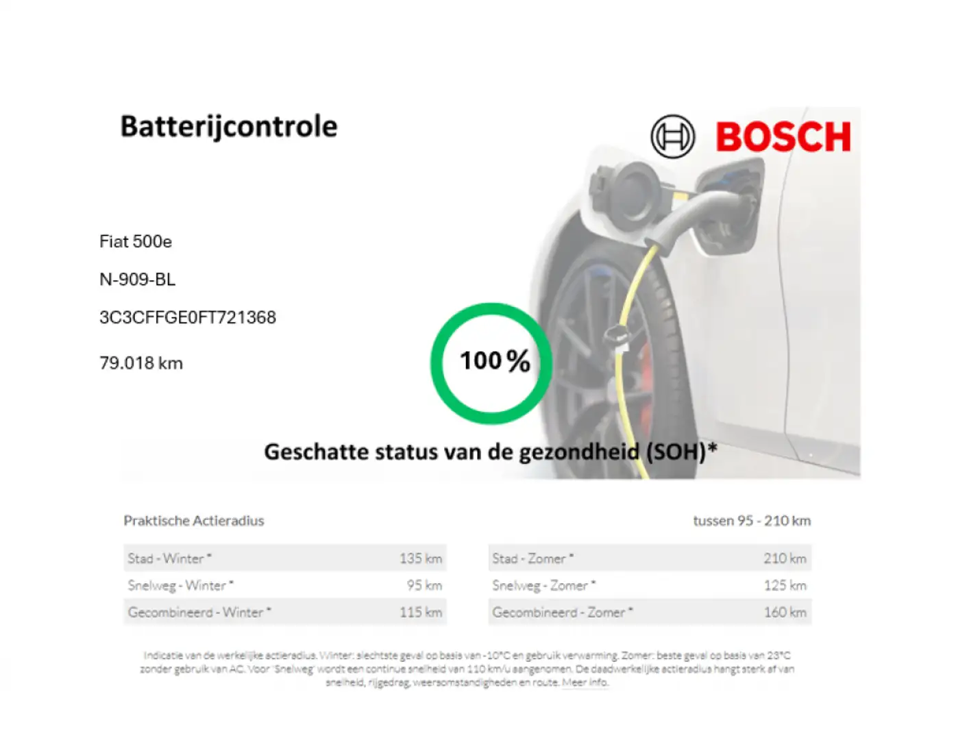 Fiat 500e E 24 kWh - Airco, Xenon, Stoelverw. SOH 100% Refur Blauw - 2