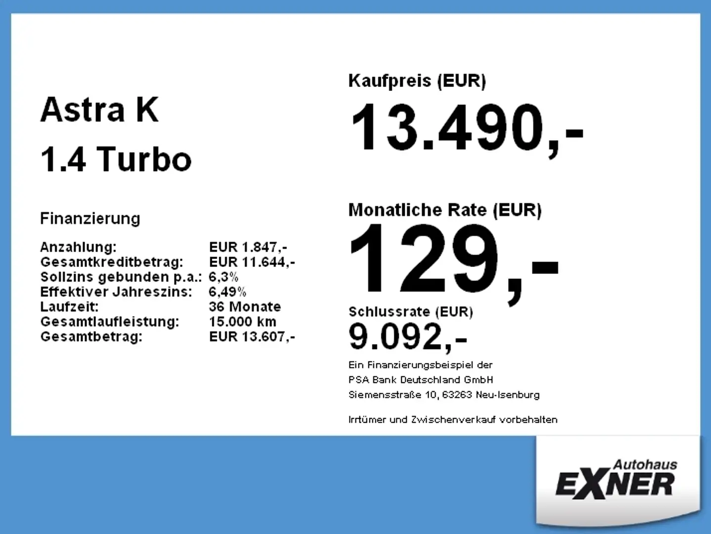 Opel Astra K 1.4 Turbo INNOVATION *LED*wenig KM*Navi* Schwarz - 2