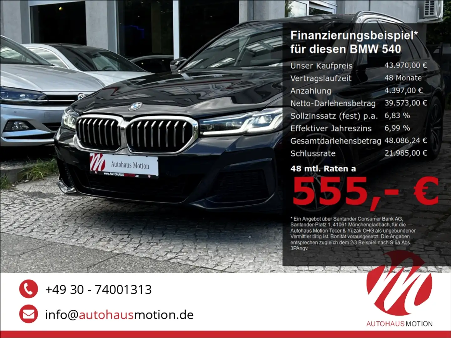 BMW 540 d xDrive M Sport Touring Laser Pano HUD Kamera Schwarz - 1
