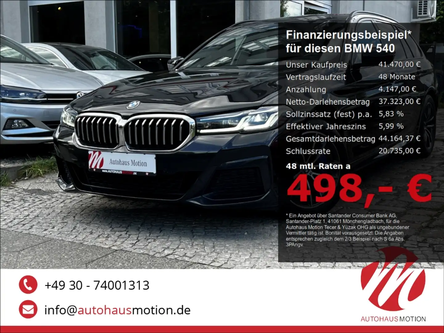 BMW 540 d xDrive M Sport Touring Laser Pano HUD Kamera Schwarz - 1