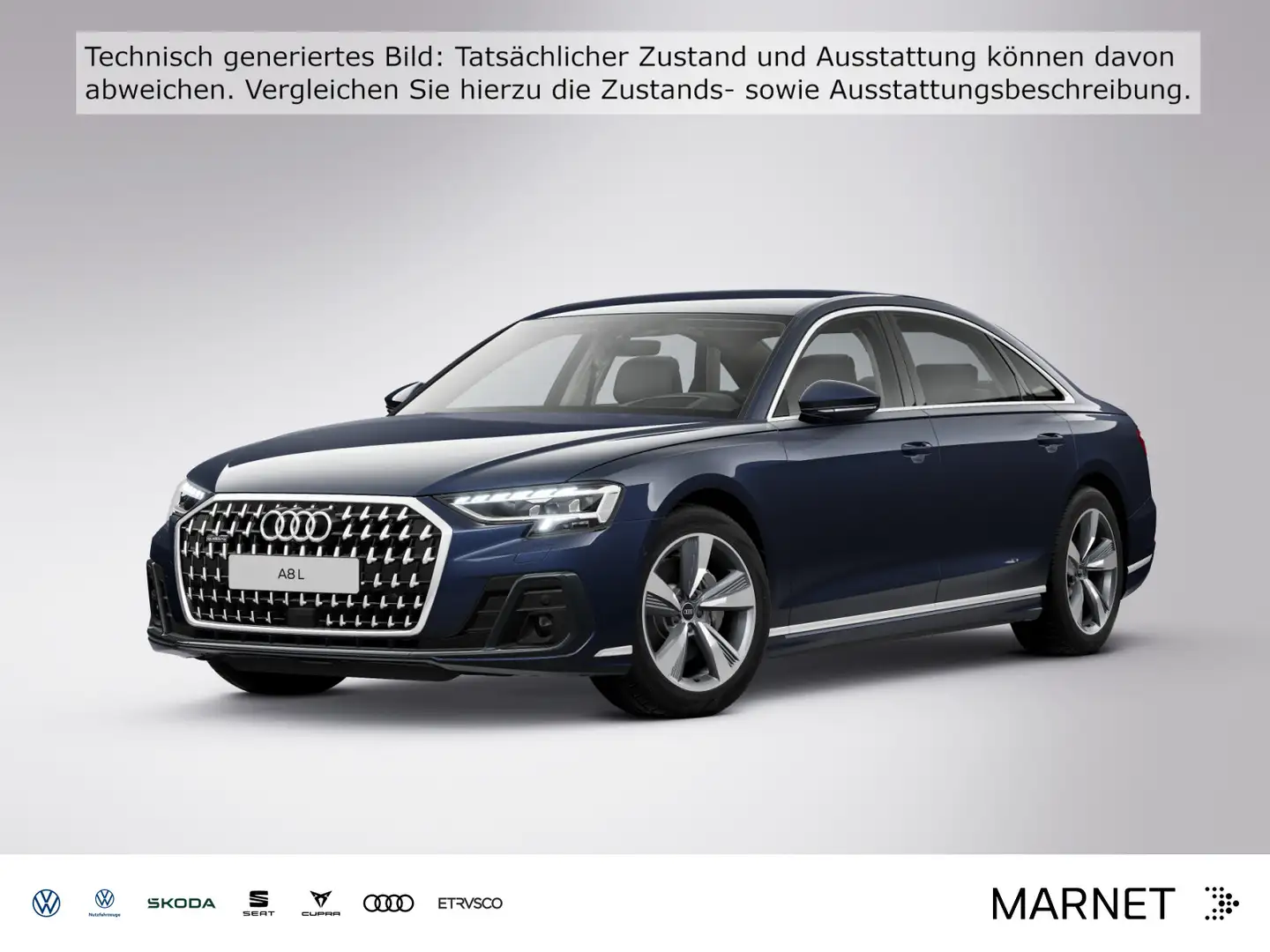 Audi A8 Lang 50 TDI quattro*Navi*Matrix*Alu*HUD*DVD*P Blau - 1