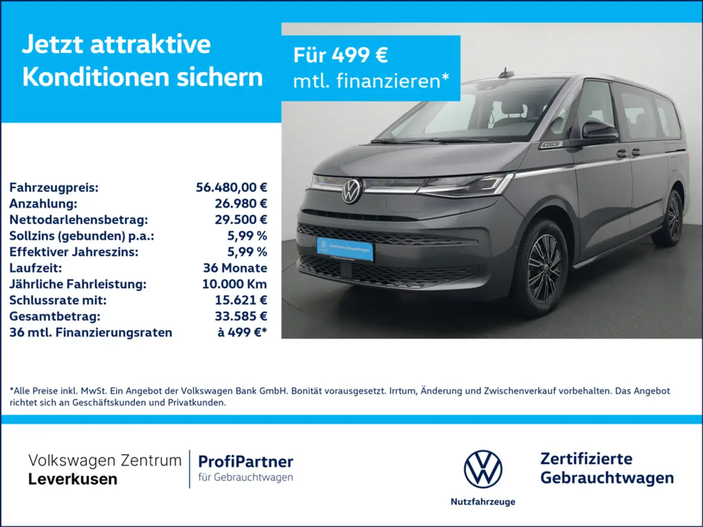 Volkswagen T7 Multivan eHybrid Style lang ACC MATRIX AHK Grau - 1