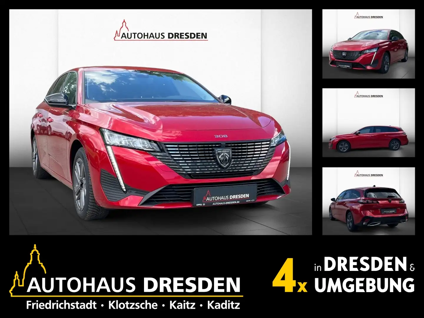 Peugeot 308 1.2 PureTech 130 SW Allure LED,NAVi,DAB Rot - 1